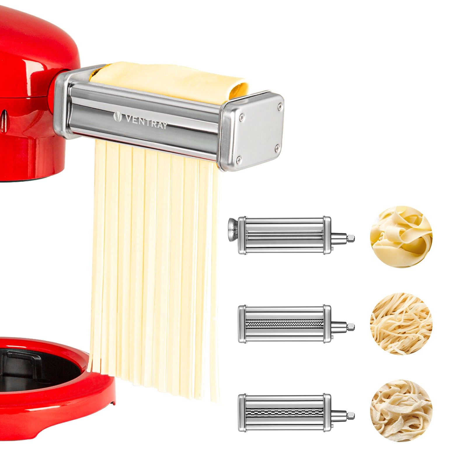 3 Piece Pasta Roller & Cutter Attachments Set